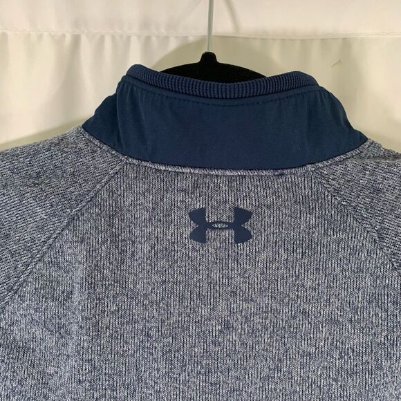 Under Armour Sweater Youth Boys Medium Blue Pullover 1/4 Snap Loose - Picture 9 of 9